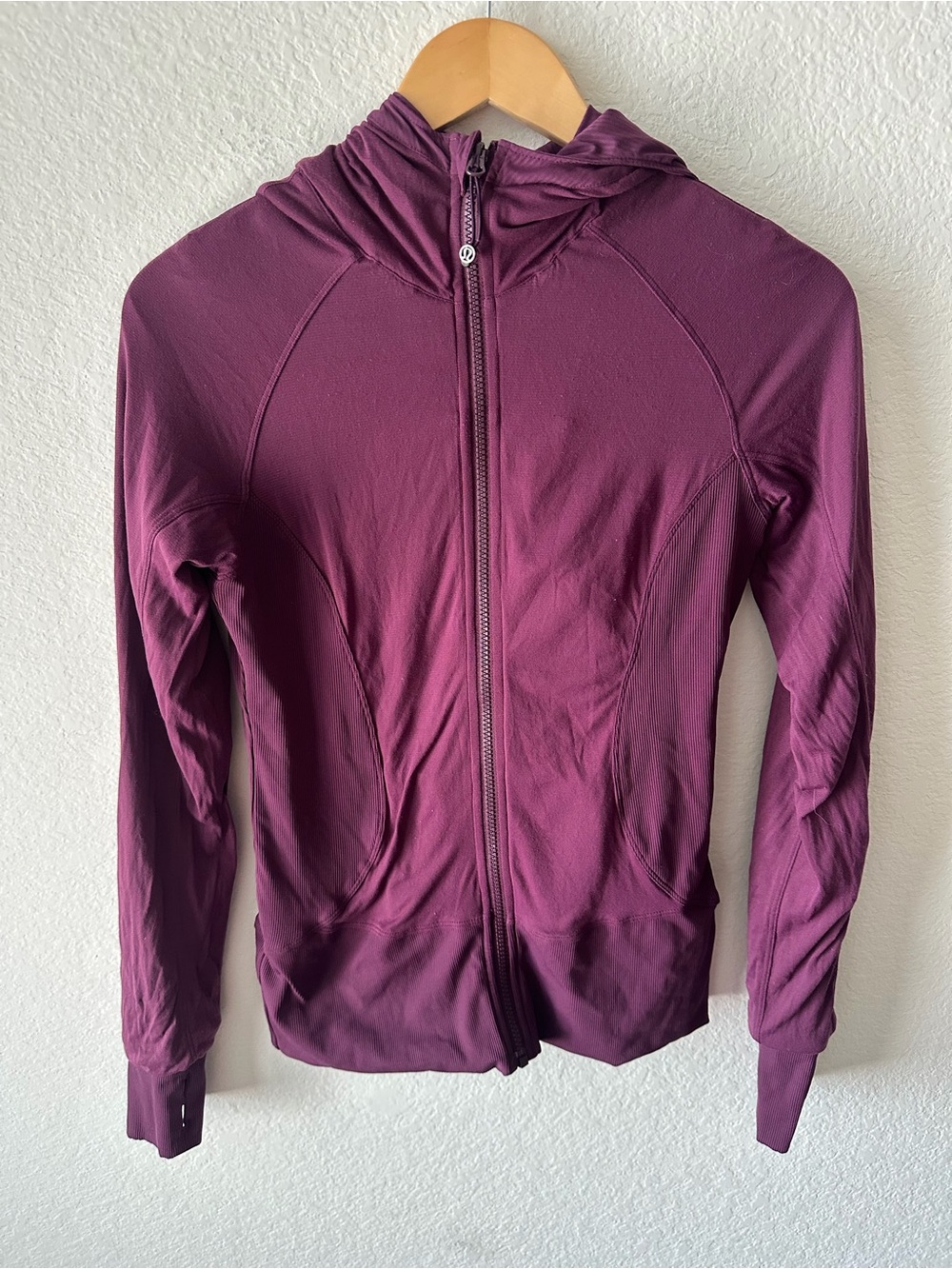 Lululemon Hooded Define Jacket Plum Purple Thumbhole Full Zip Size 8